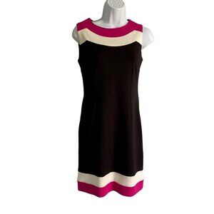 Lilly Pulitzer Sleeveless Black Allaire Colorblock Dress Hidden Back Zip Size XS